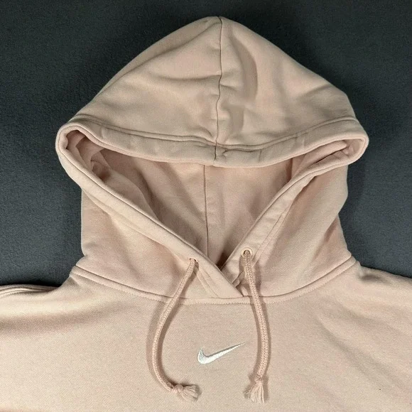 Nike Hoodie Womens XL Pink Pullover Sweatshirt Swoosh Logo Fleece DJ7668-864 - Picture 3 of 10